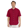 Argyle Red Print Pattern Men's Short Sleeve Shirts-grizzshop