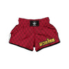 Argyle Red Print Pattern Muay Thai Boxing Shorts-grizzshop