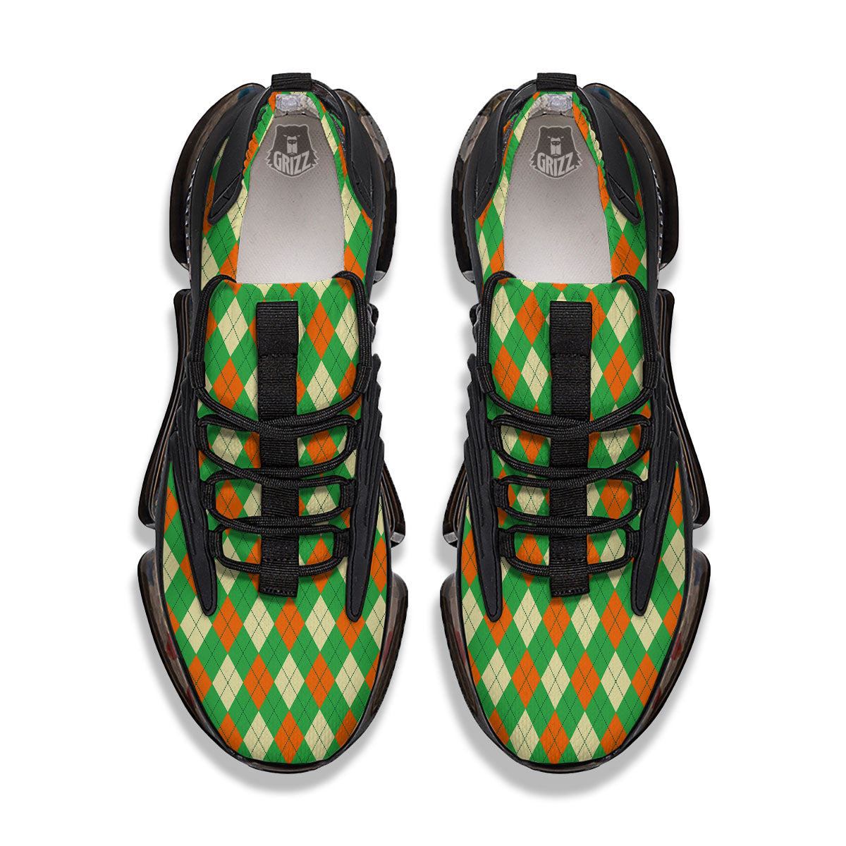 Argyle Saint Patrick's Day Print Pattern Black Gym Shoes-grizzshop