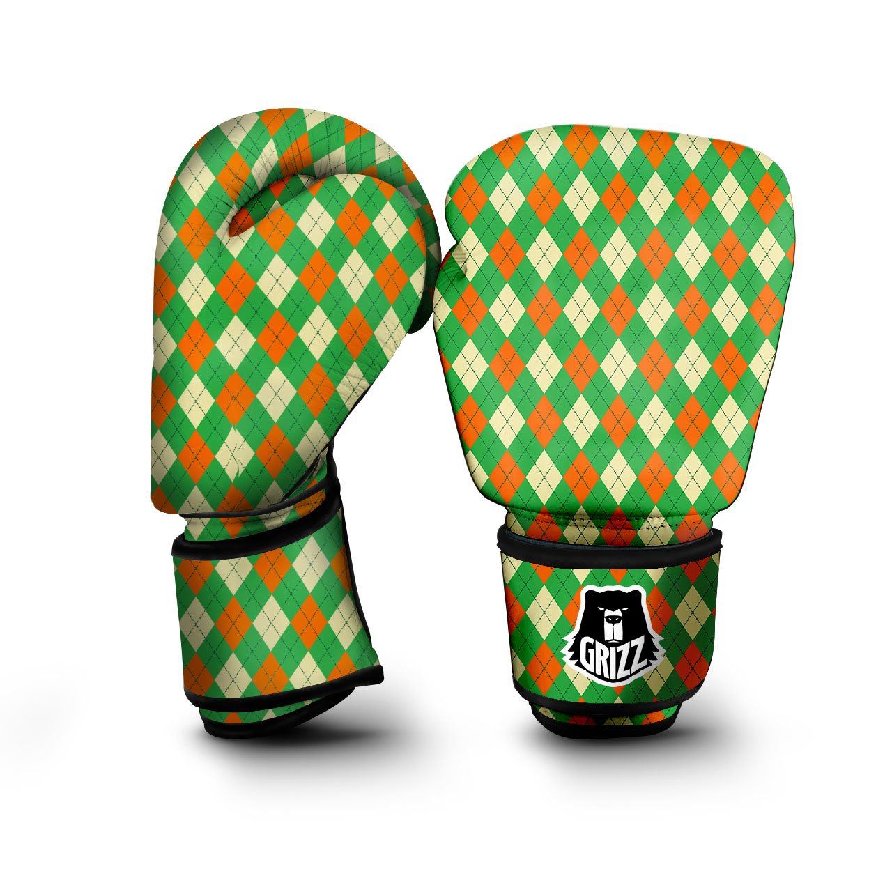 Argyle Saint Patrick's Day Print Pattern Boxing Gloves-grizzshop