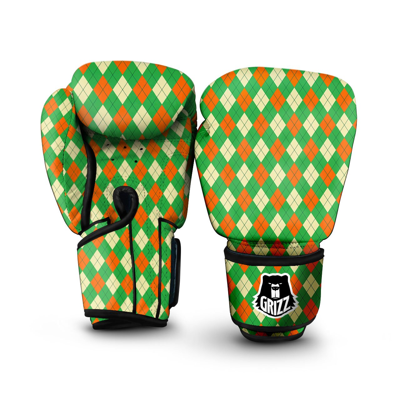 Argyle Saint Patrick's Day Print Pattern Boxing Gloves-grizzshop