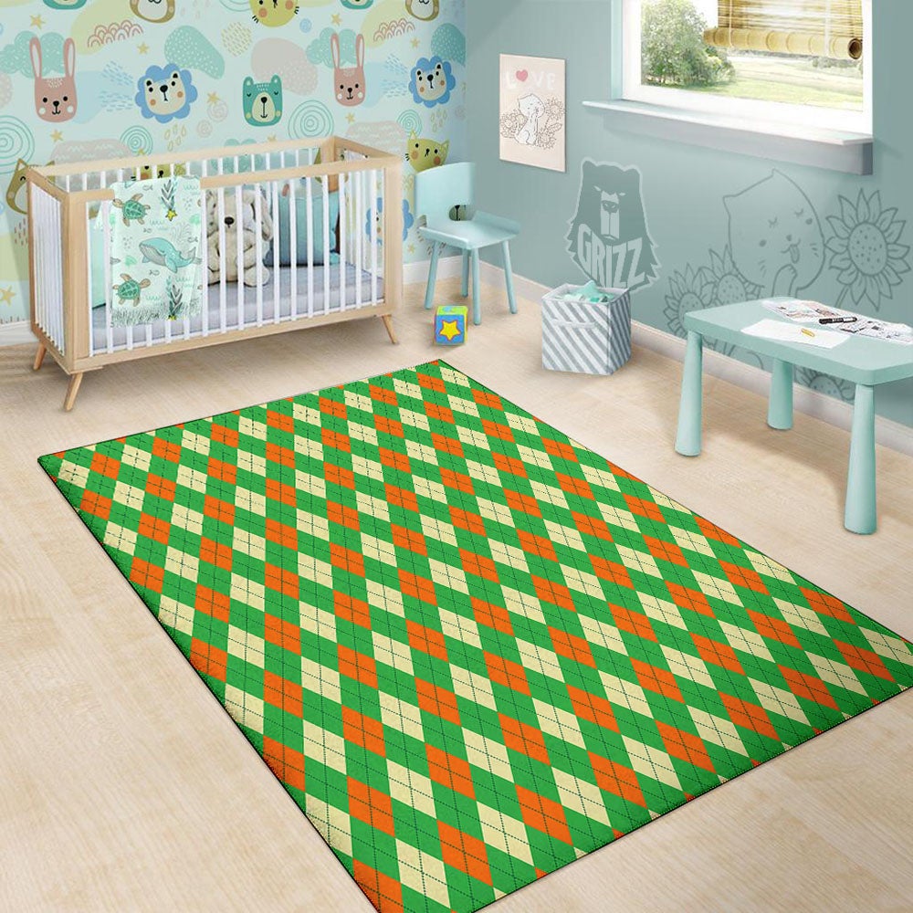 Argyle Saint Patrick's Day Print Pattern Floor Mat-grizzshop