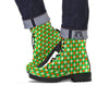 Argyle Saint Patrick's Day Print Pattern Leather Boots-grizzshop