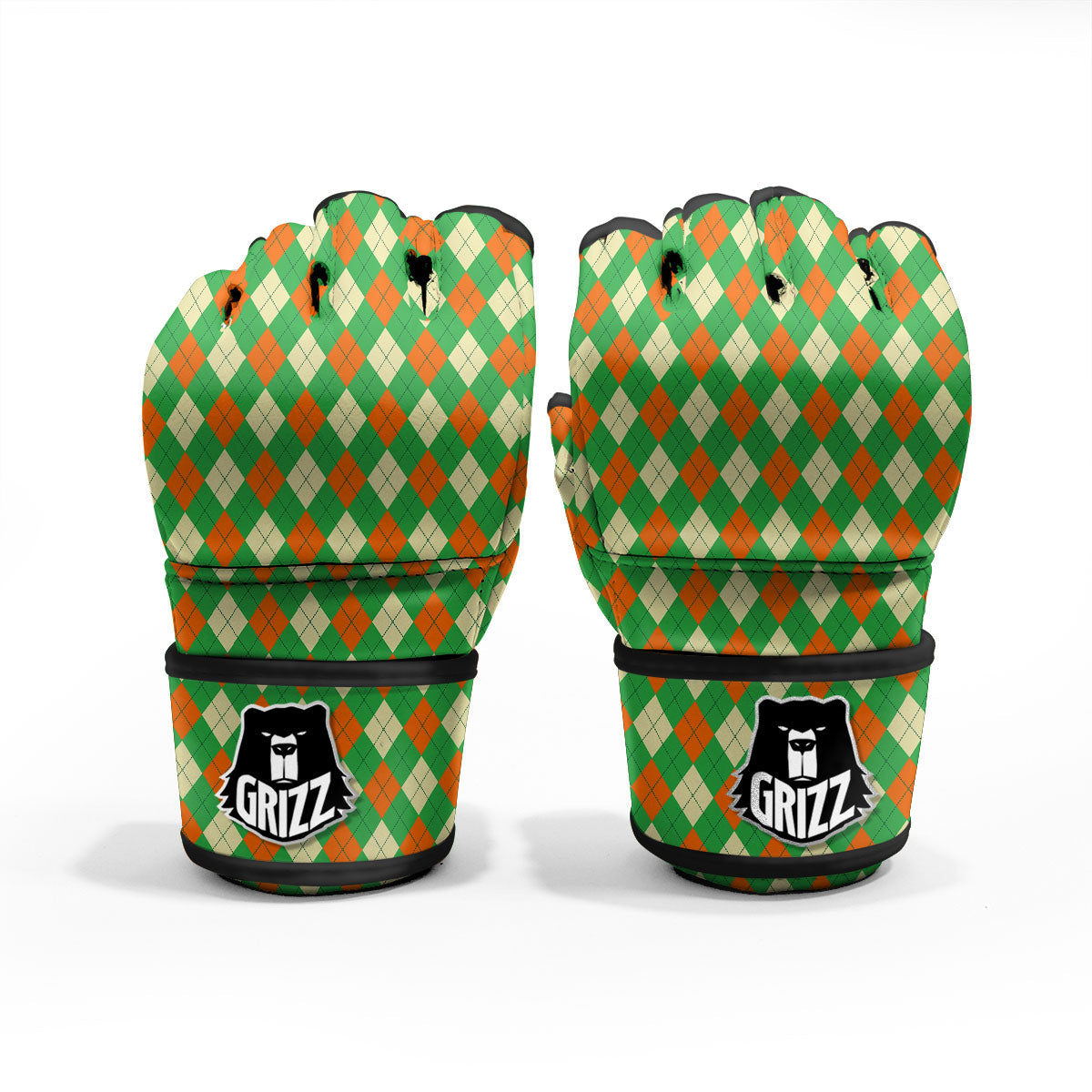 Argyle Saint Patrick's Day Print Pattern MMA Gloves-grizzshop