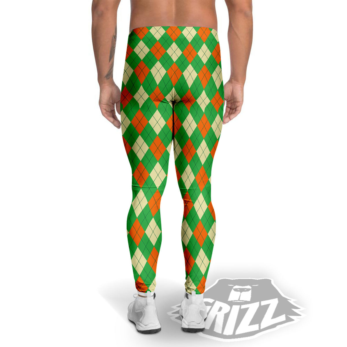 Argyle Saint Patrick's Day Print Pattern Men's Leggings-grizzshop