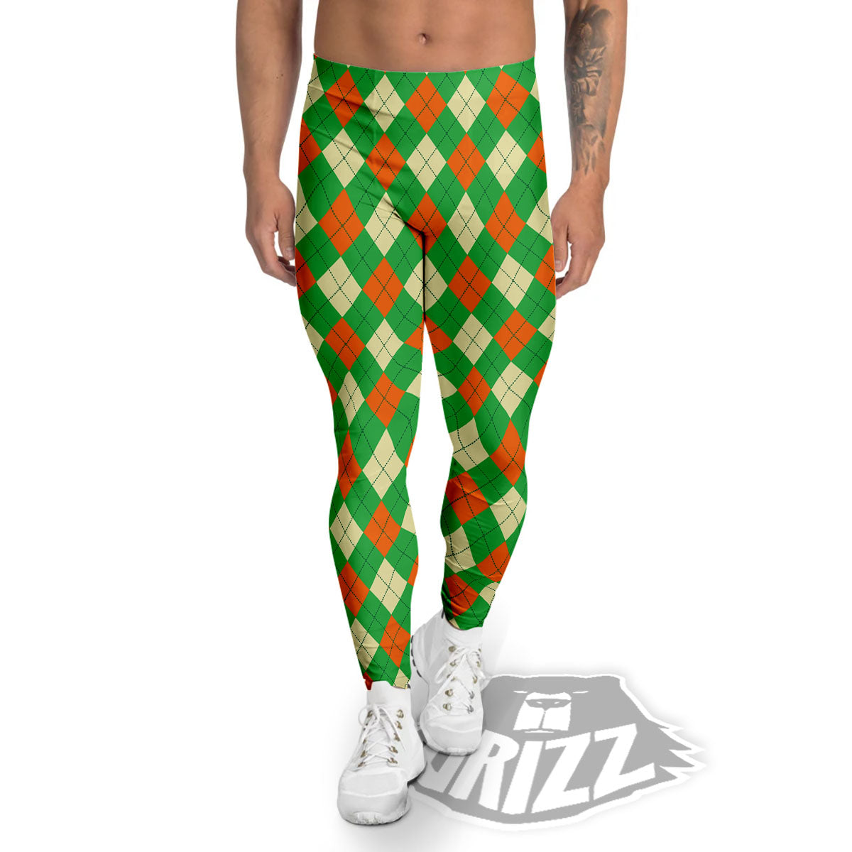 Argyle Saint Patrick's Day Print Pattern Men's Leggings-grizzshop