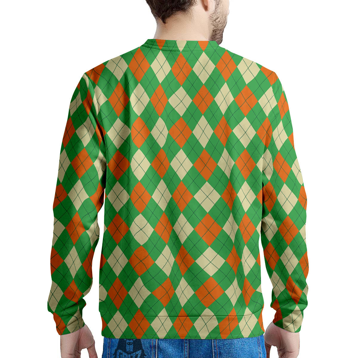 Argyle Saint Patrick's Day Print Pattern Men's Sweatshirt-grizzshop