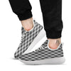 Argyle Shadow Grey Print Pattern White Athletic Shoes-grizzshop