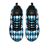 Argyle Soft Blue Print Pattern Black Sneaker-grizzshop