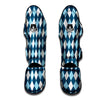 Argyle Soft Blue Print Pattern Muay Thai Shin Guards-grizzshop