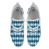 Argyle Soft Blue Print Pattern White Athletic Shoes-grizzshop