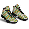 Argyle St Patrick's Day Print Pattern Black Basketball Shoes-grizzshop