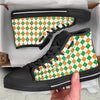 Argyle St Patrick's Day Print Pattern Black High Top Shoes-grizzshop