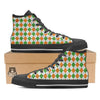 Argyle St Patrick's Day Print Pattern Black High Top Shoes-grizzshop