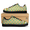 Argyle St Patrick's Day Print Pattern Black Low Top Sneakers-grizzshop