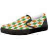 Argyle St Patrick's Day Print Pattern Black Slip On Shoes-grizzshop