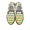 Argyle St Patrick's Day Print Pattern Black Slip On Shoes-grizzshop