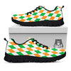 Argyle St Patrick's Day Print Pattern Black Sneaker-grizzshop