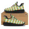 Argyle St Patrick's Day Print Pattern Black Walking Shoes-grizzshop