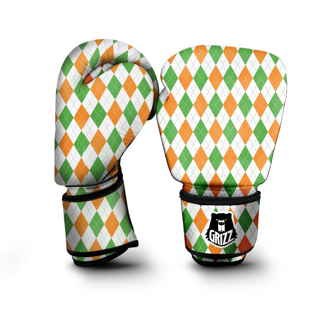 Argyle St Patrick's Day Print Pattern Boxing Gloves-grizzshop