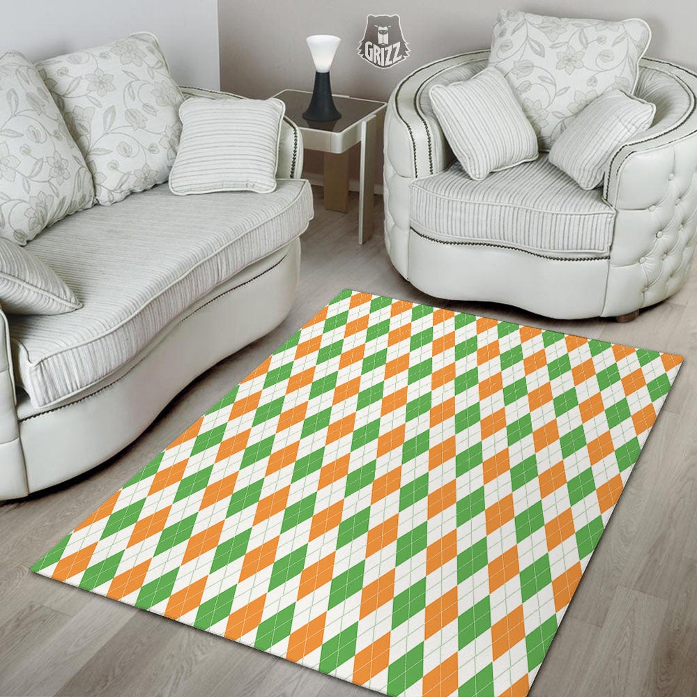 Argyle St Patrick's Day Print Pattern Floor Mat-grizzshop