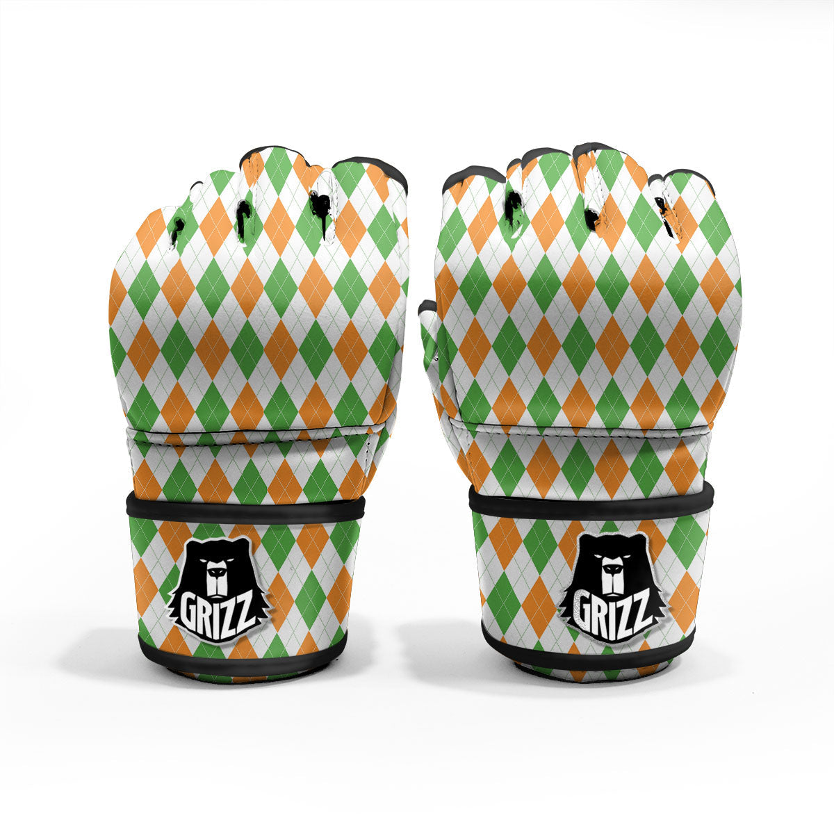 Argyle St Patrick's Day Print Pattern MMA Gloves-grizzshop