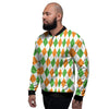 Argyle St Patrick's Day Print Pattern Men's Bomber Jacket-grizzshop