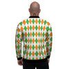 Argyle St Patrick's Day Print Pattern Men's Bomber Jacket-grizzshop