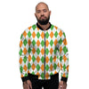 Argyle St Patrick's Day Print Pattern Men's Bomber Jacket-grizzshop