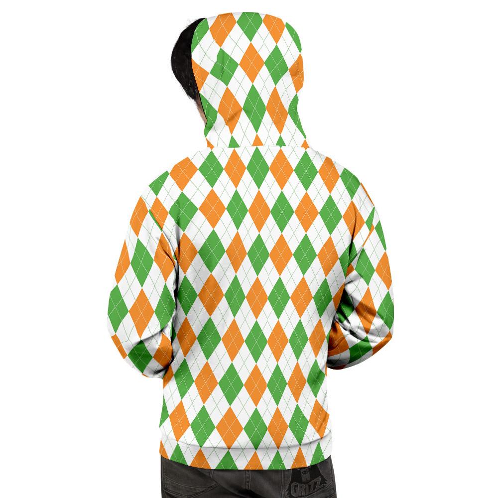 Argyle St Patrick's Day Print Pattern Men's Hoodie-grizzshop