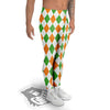 Argyle St Patrick's Day Print Pattern Men's Leggings-grizzshop