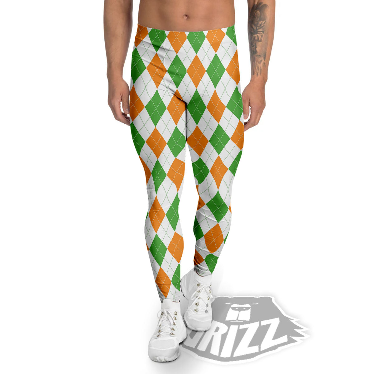 Argyle St Patrick's Day Print Pattern Men's Leggings-grizzshop