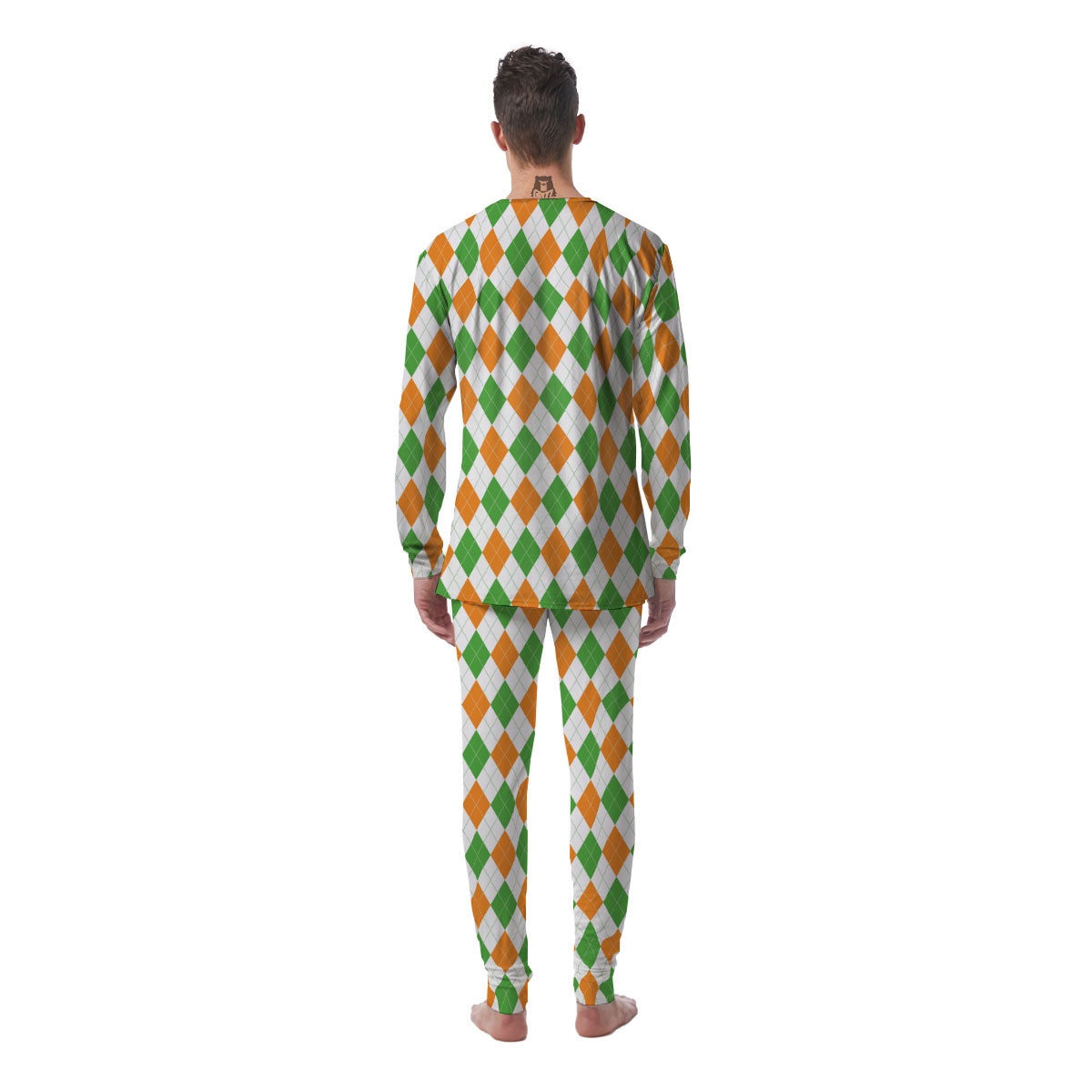 Argyle St Patrick's Day Print Pattern Men's Pajamas-grizzshop