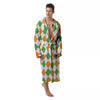 Argyle St Patrick's Day Print Pattern Men's Robe-grizzshop