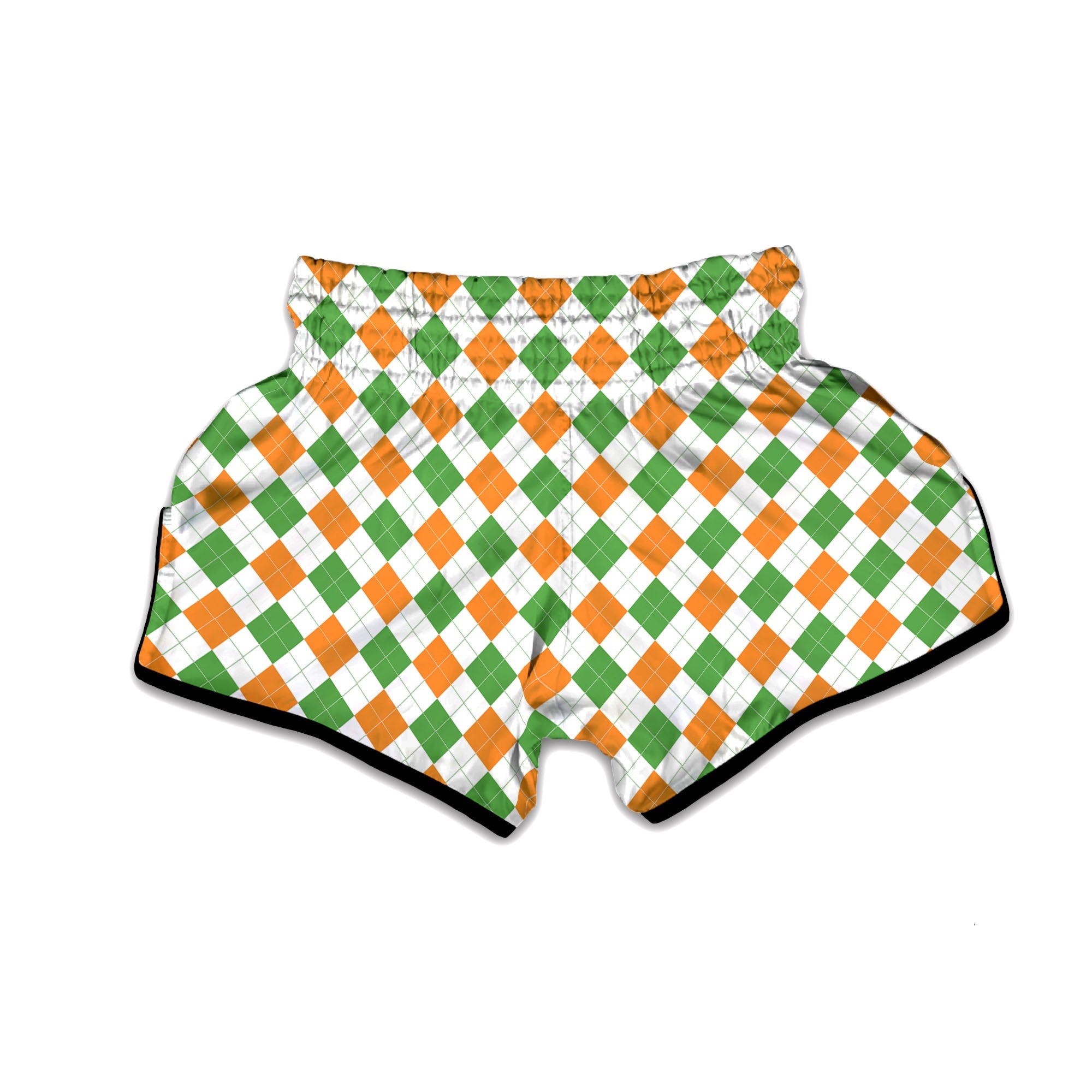 Argyle St Patrick's Day Print Pattern Muay Thai Boxing Shorts-grizzshop