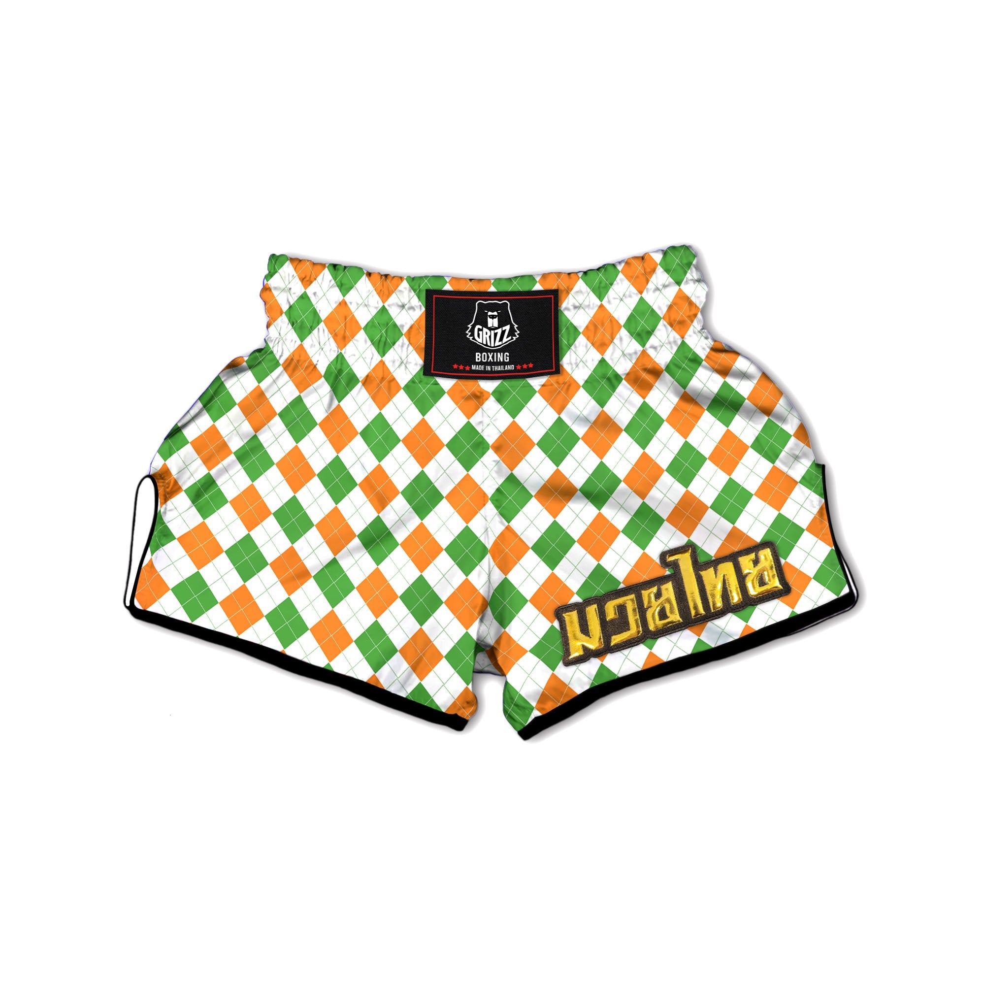 Argyle St Patrick's Day Print Pattern Muay Thai Boxing Shorts-grizzshop