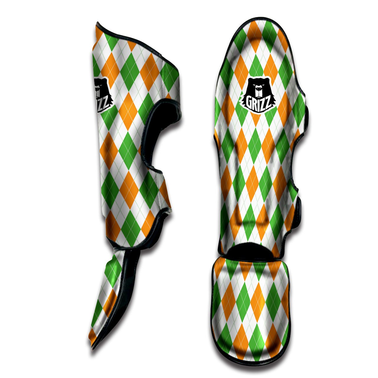 Argyle St Patrick's Day Print Pattern Muay Thai Shin Guards-grizzshop