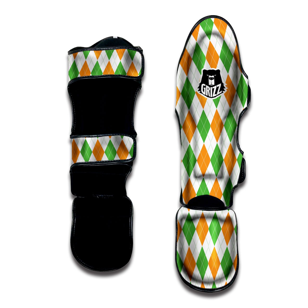 Argyle St Patrick's Day Print Pattern Muay Thai Shin Guards-grizzshop