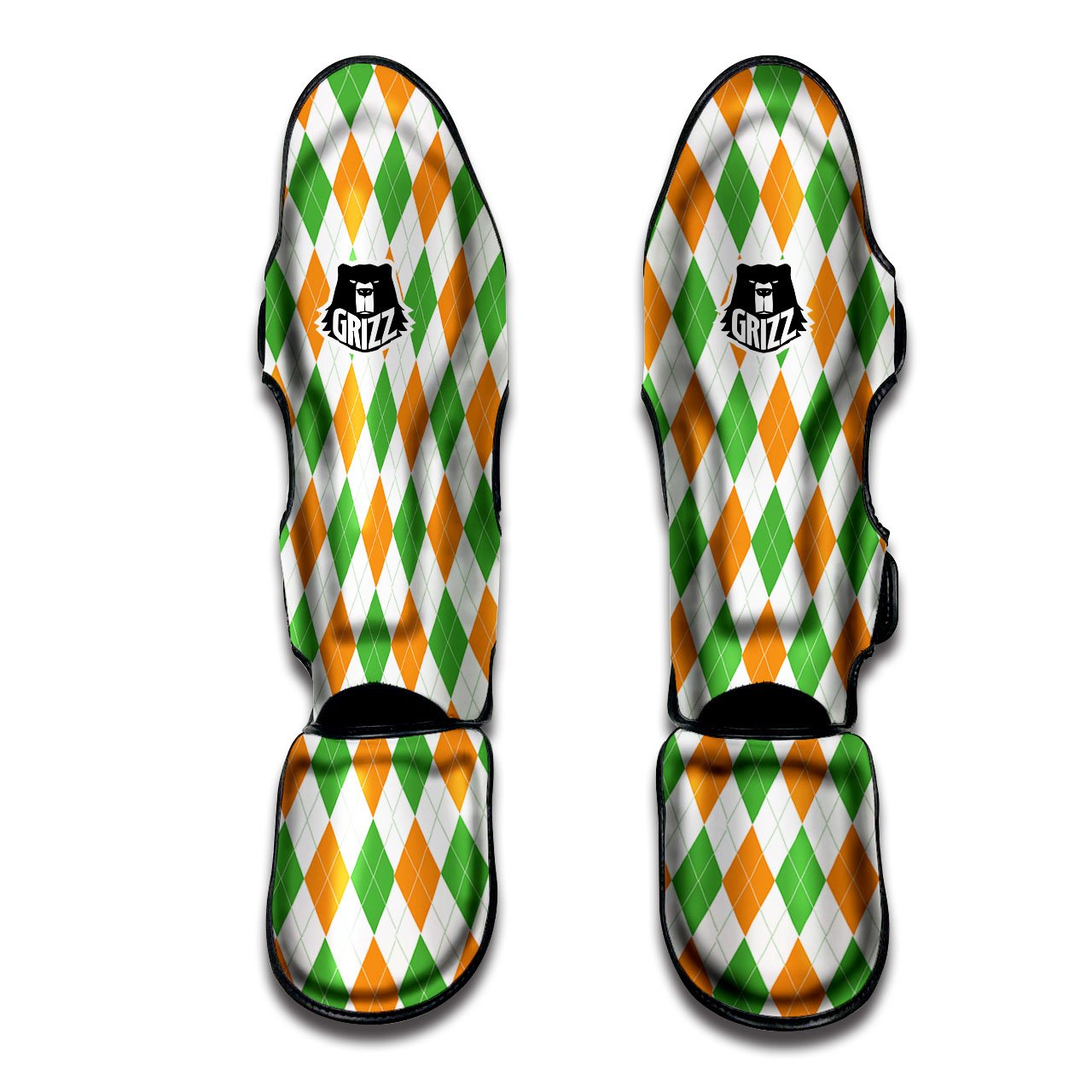 Argyle St Patrick's Day Print Pattern Muay Thai Shin Guards-grizzshop