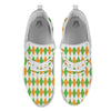 Argyle St Patrick's Day Print Pattern White Athletic Shoes-grizzshop