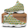 Argyle St Patrick's Day Print Pattern White Basketball Shoes-grizzshop