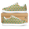 Argyle St Patrick's Day Print Pattern White Low Top Sneakers-grizzshop