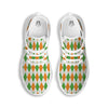 Argyle St Patrick's Day Print Pattern White Running Shoes-grizzshop