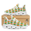 Argyle St Patrick's Day Print Pattern White Running Shoes-grizzshop