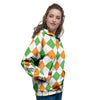 Argyle St Patrick's Day Print Pattern Women's Hoodie-grizzshop