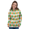 Argyle St Patrick's Day Print Pattern Women's Hoodie-grizzshop