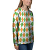 Argyle St Patrick's Day Print Pattern Women's Sweatshirt-grizzshop