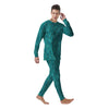 Argyle Turquoise Print Pattern Men's Pajamas-grizzshop