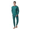 Argyle Turquoise Print Pattern Men's Pajamas-grizzshop