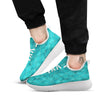 Argyle Turquoise Print Pattern White Athletic Shoes-grizzshop